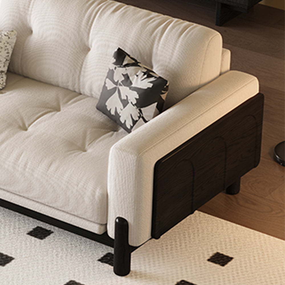 LIVARA 8112 Vintage-style Series 180-280cm Sofa With Throw Pillows - Black