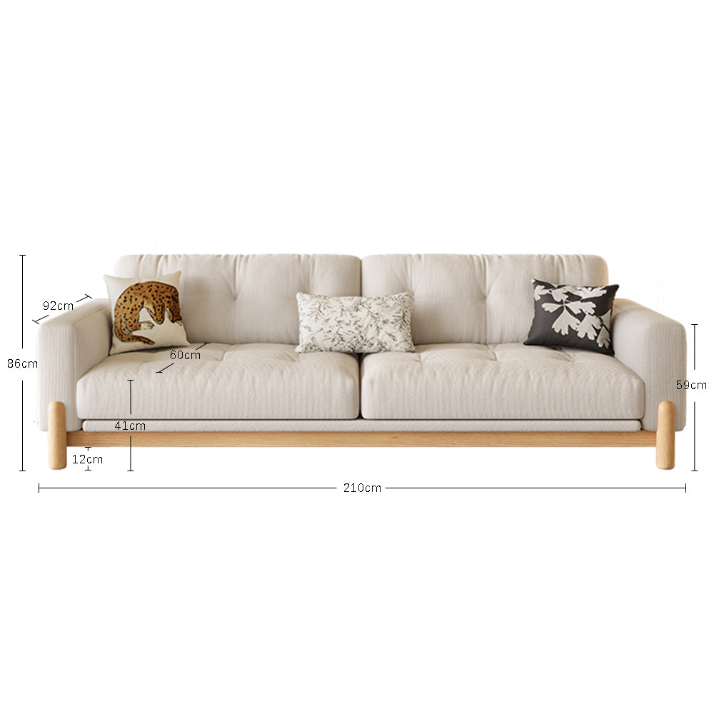 LIVARA 8113 Vintage-style Series 180-280cm Sofa With Throw Pillows