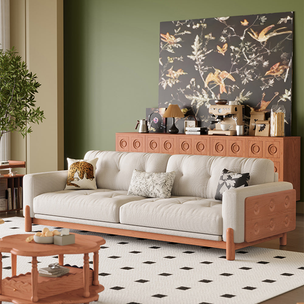 LIVARA 8113 Vintage-style Series 180-280cm Sofa With Throw Pillows