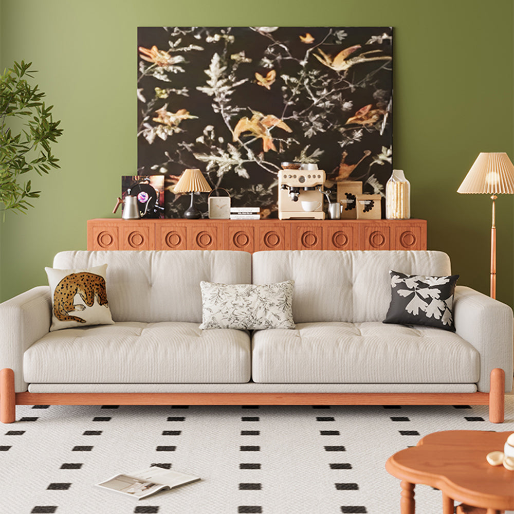 LIVARA 8113 Vintage-style Series 180-280cm Sofa With Throw Pillows