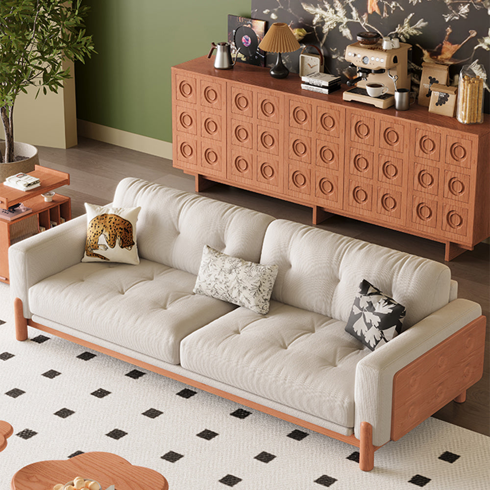 LIVARA 8113 Vintage-style Series 180-280cm Sofa With Throw Pillows