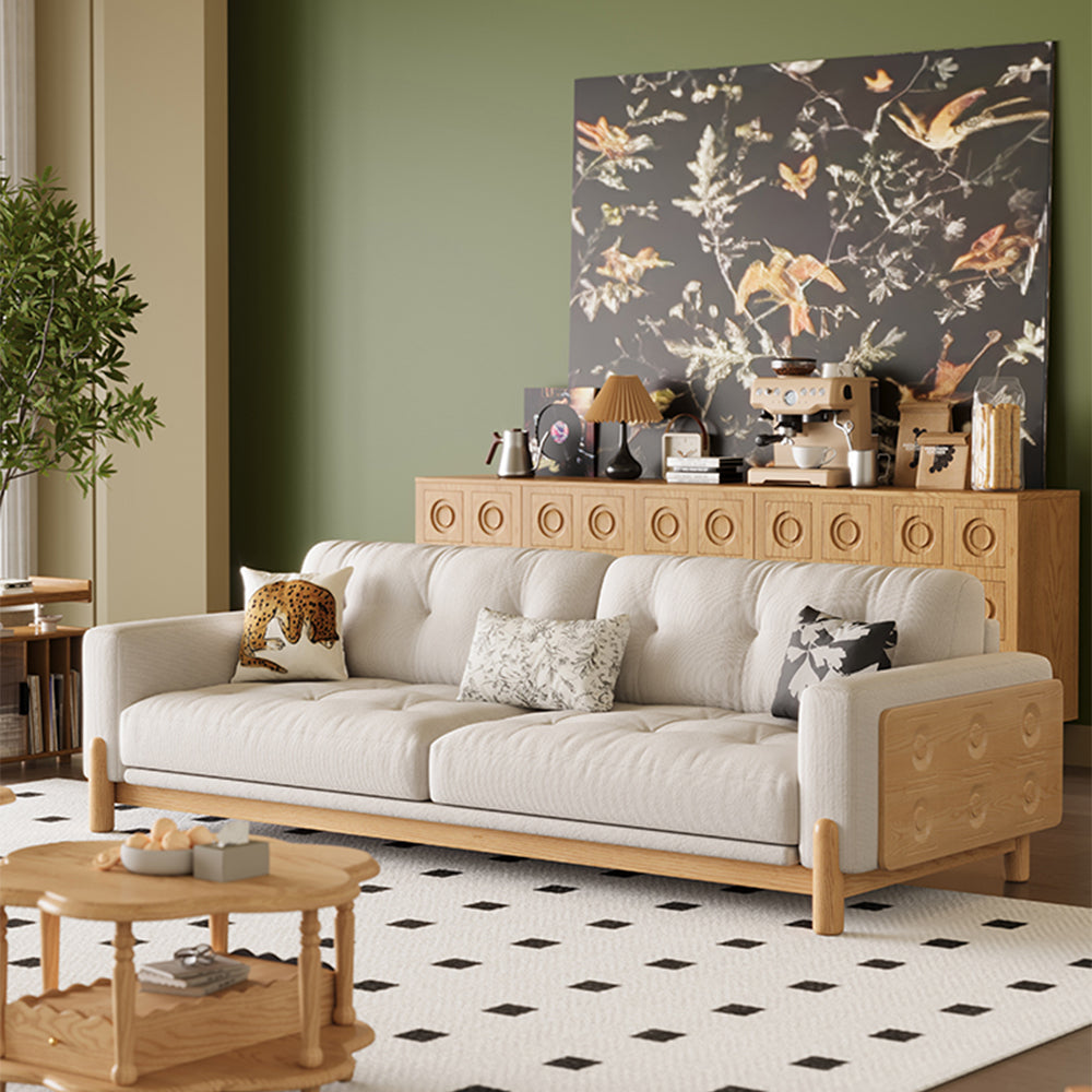 LIVARA 8113 Vintage-style Series 180-280cm Sofa With Throw Pillows