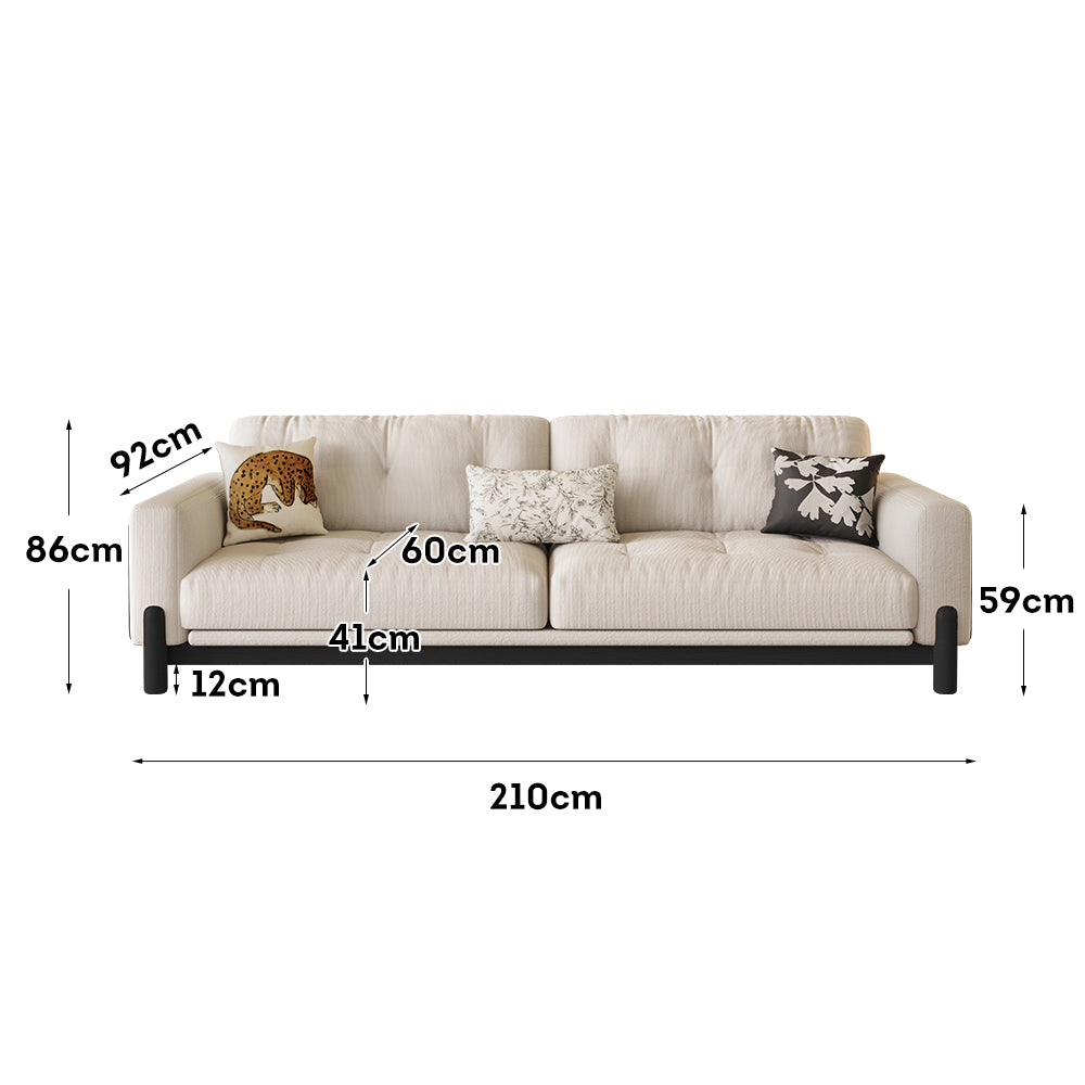 LIVARA 8114 Vintage Style Geometric Design Sofa 180-280cm with Cushions