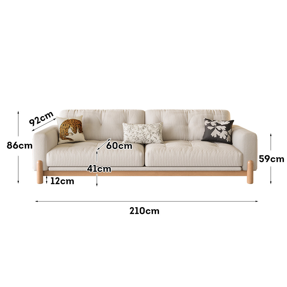 LIVARA 8114 Vintage Style Geometric Design Sofa 180-280cm with Cushions