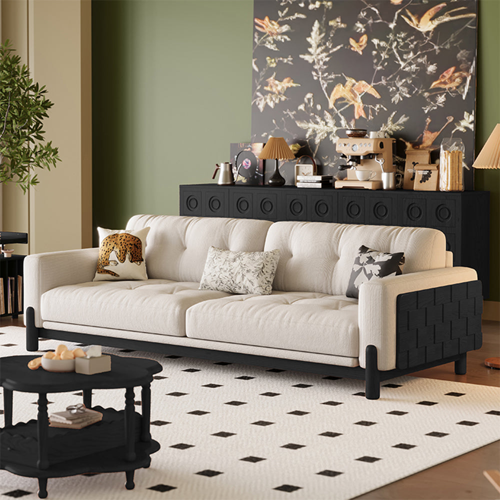 LIVARA 8114 Vintage Style Geometric Design Sofa 180-280cm with Cushions