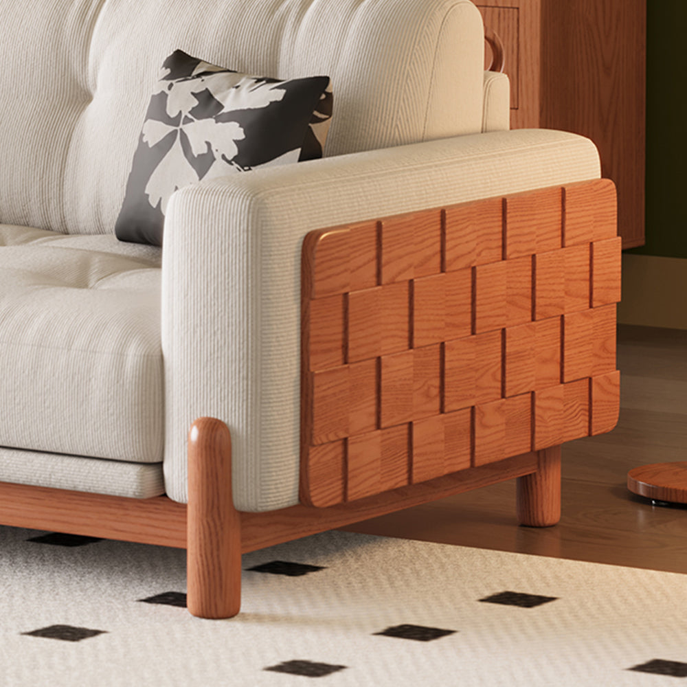 LIVARA 8114 Vintage Style Geometric Design Sofa 180-280cm with Cushions