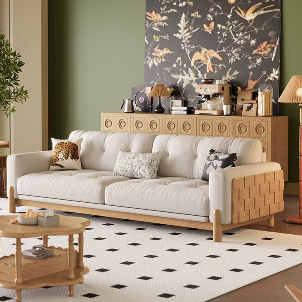 LIVARA 8114 Vintage Style Geometric Design Sofa 180-280cm with Cushions