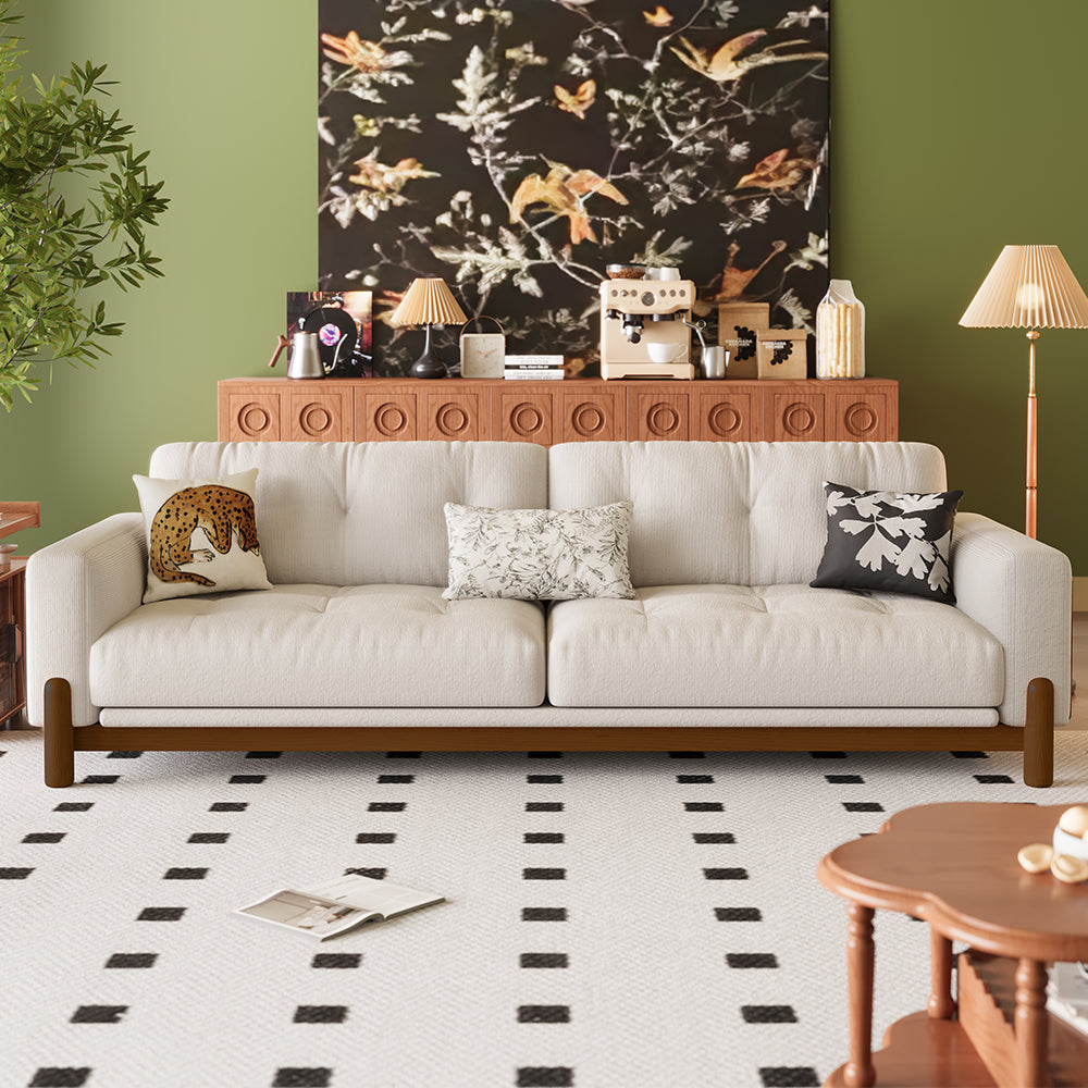 LIVARA 8114 Vintage Style Geometric Design Sofa 180-280cm with Cushions