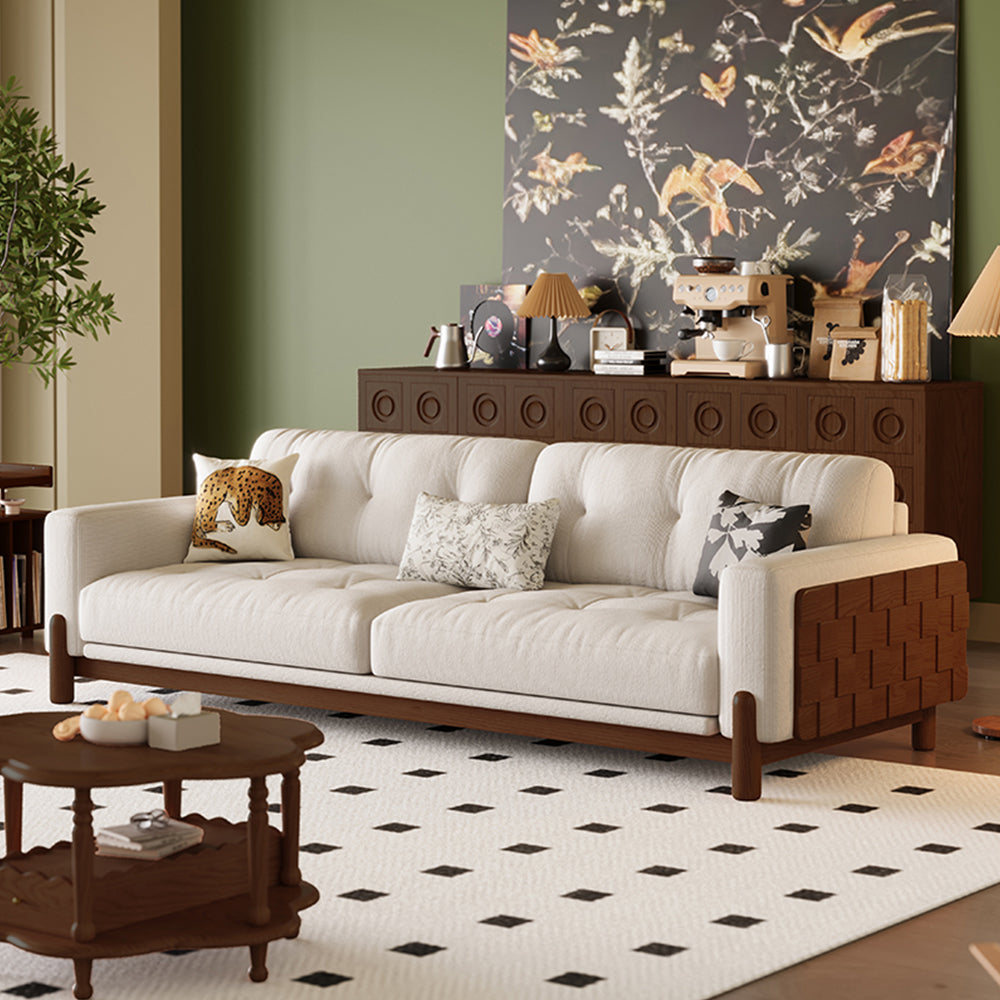 LIVARA 8114 Vintage Style Geometric Design Sofa 180-280cm with Cushions