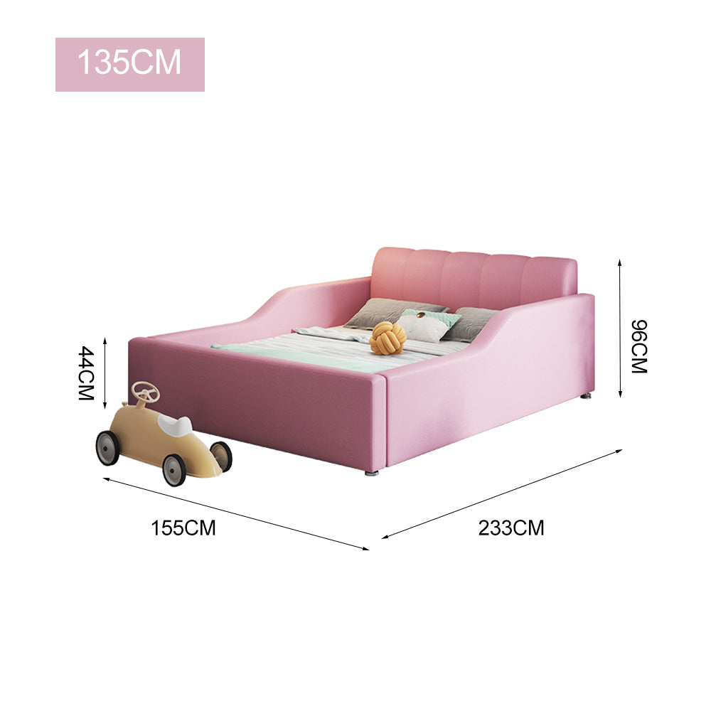 LIVARA SM901 120/135/150/180cm Length Tech Fabric Kids Bed - Pink