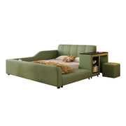 LIVARA SM901 120/135/150/180cm Lengrh Eco-friendly Leather Bed With Bookshelf - Green