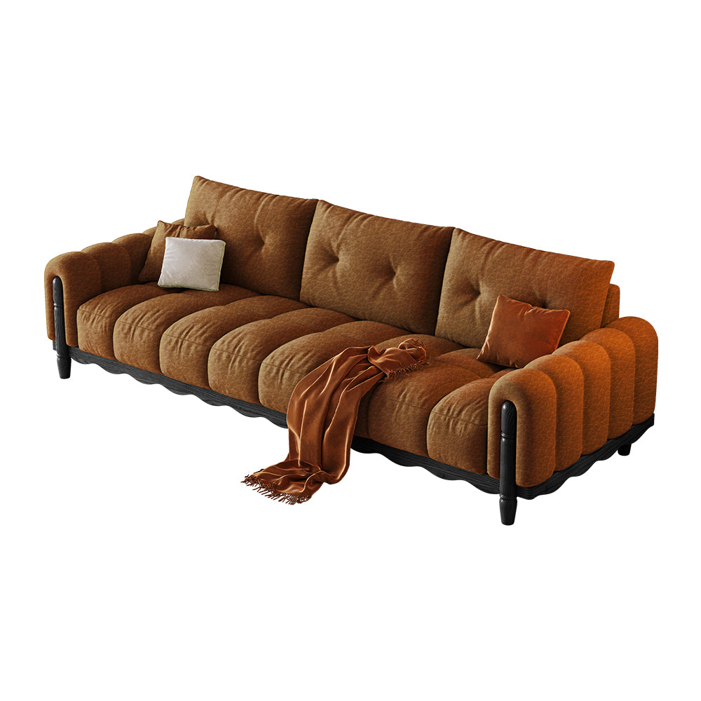 LIVARA 908 Vintage Style Oil Wax Leather Sofa 180-280cm With Throw Pillows