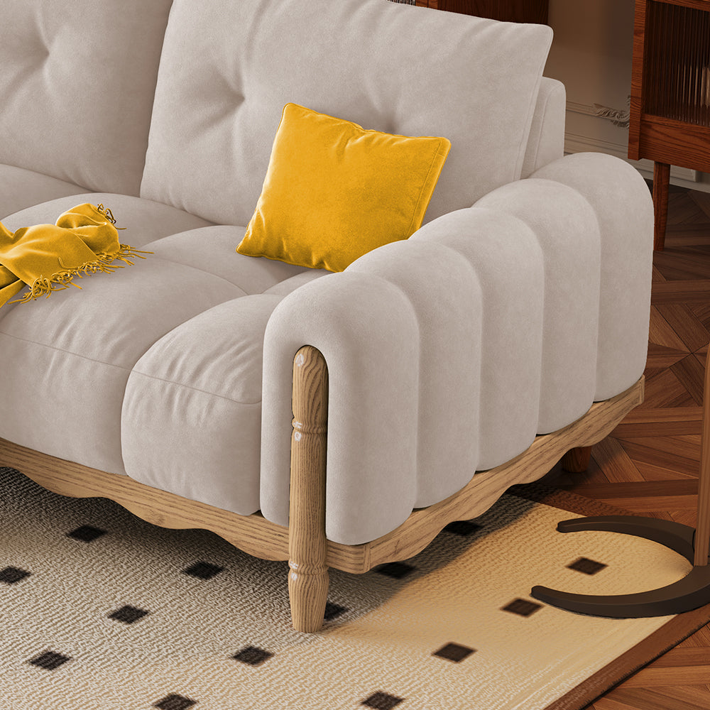 LIVARA 908 Vintage Style Velvet Sofa 180-280cm With Throw Pillows