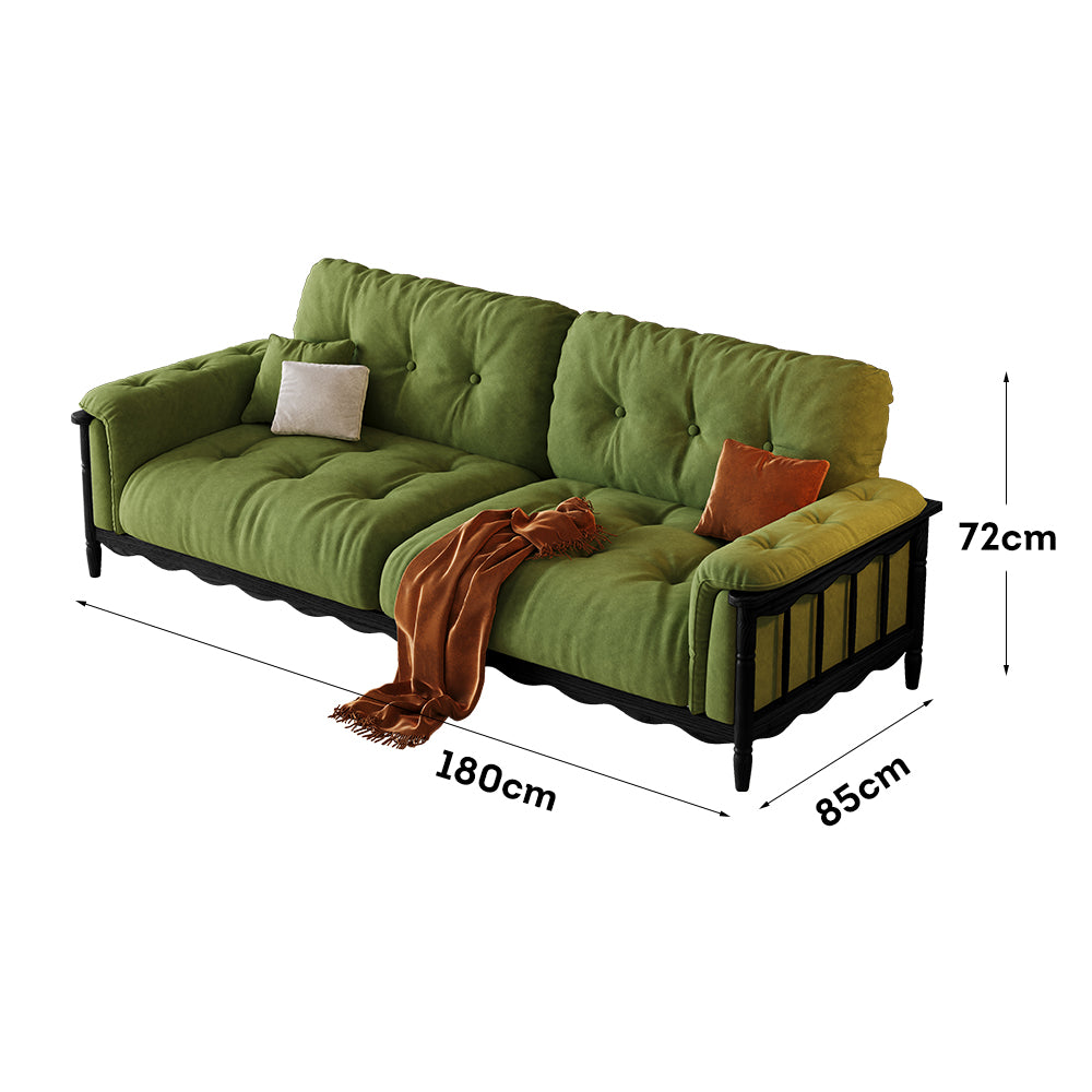 LIVARA 909 180-280cm Vintage Style Velvet Sofa 180-280cm With Cushions