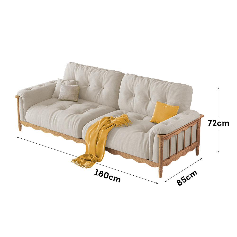 LIVARA 909 180-280cm Vintage Style Velvet Sofa 180-280cm With Cushions