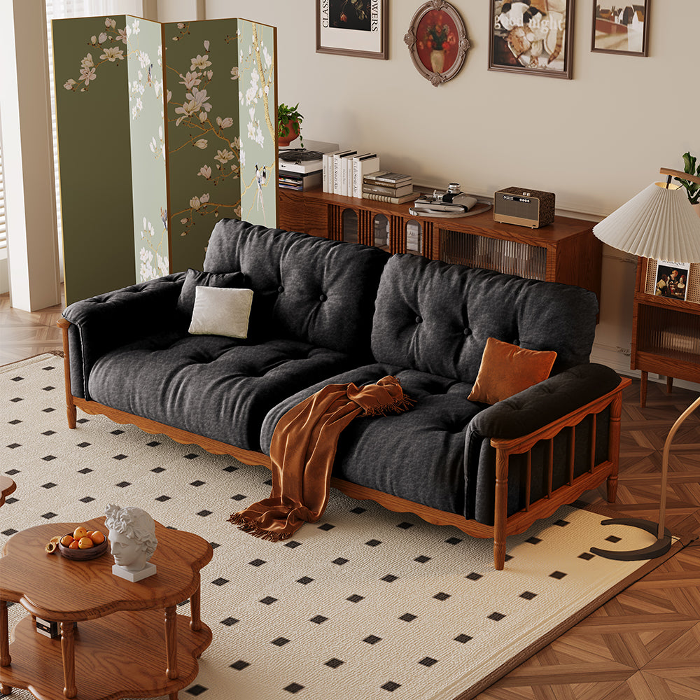 LIVARA 909 Vintage Style Oil Wax Leather Sofa 180-280cm With Cushions