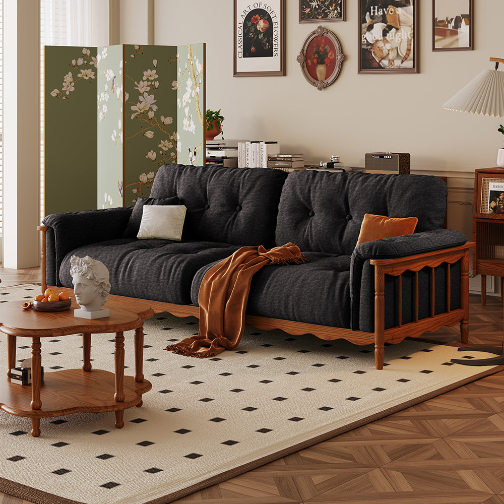 LIVARA 909 Vintage Style Oil Wax Leather Sofa 180-280cm With Cushions