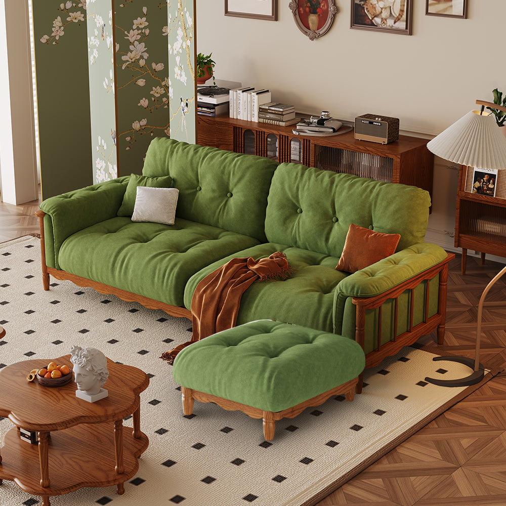 LIVARA 909 180-280cm Vintage Style Velvet Sofa 180-280cm With Cushions