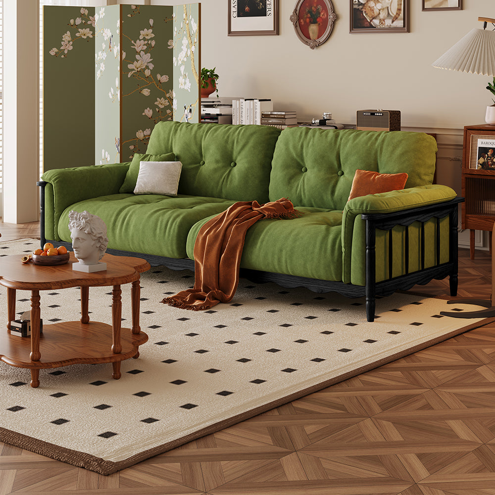 LIVARA 909 180-280cm Vintage Style Velvet Sofa 180-280cm With Cushions