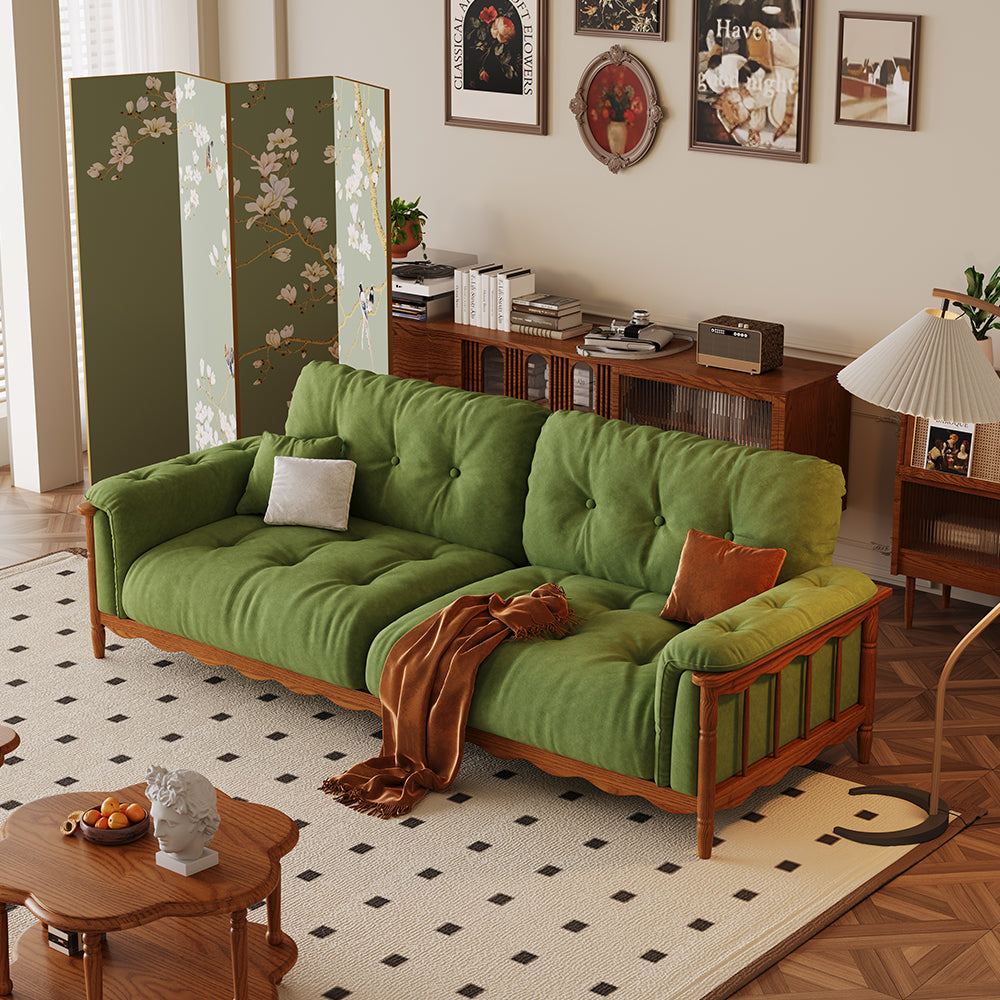 LIVARA 909 180-280cm Vintage Style Velvet Sofa 180-280cm With Cushions