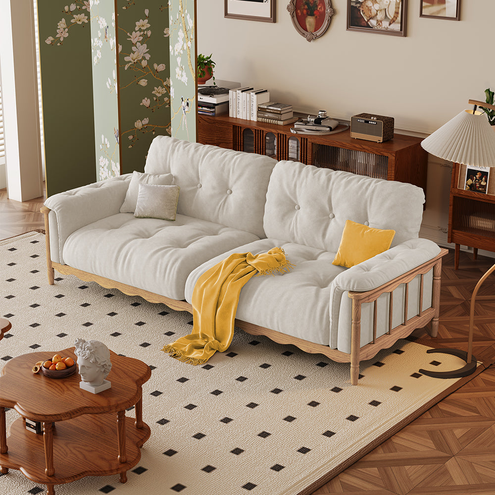 LIVARA 909 180-280cm Vintage Style Velvet Sofa 180-280cm With Cushions