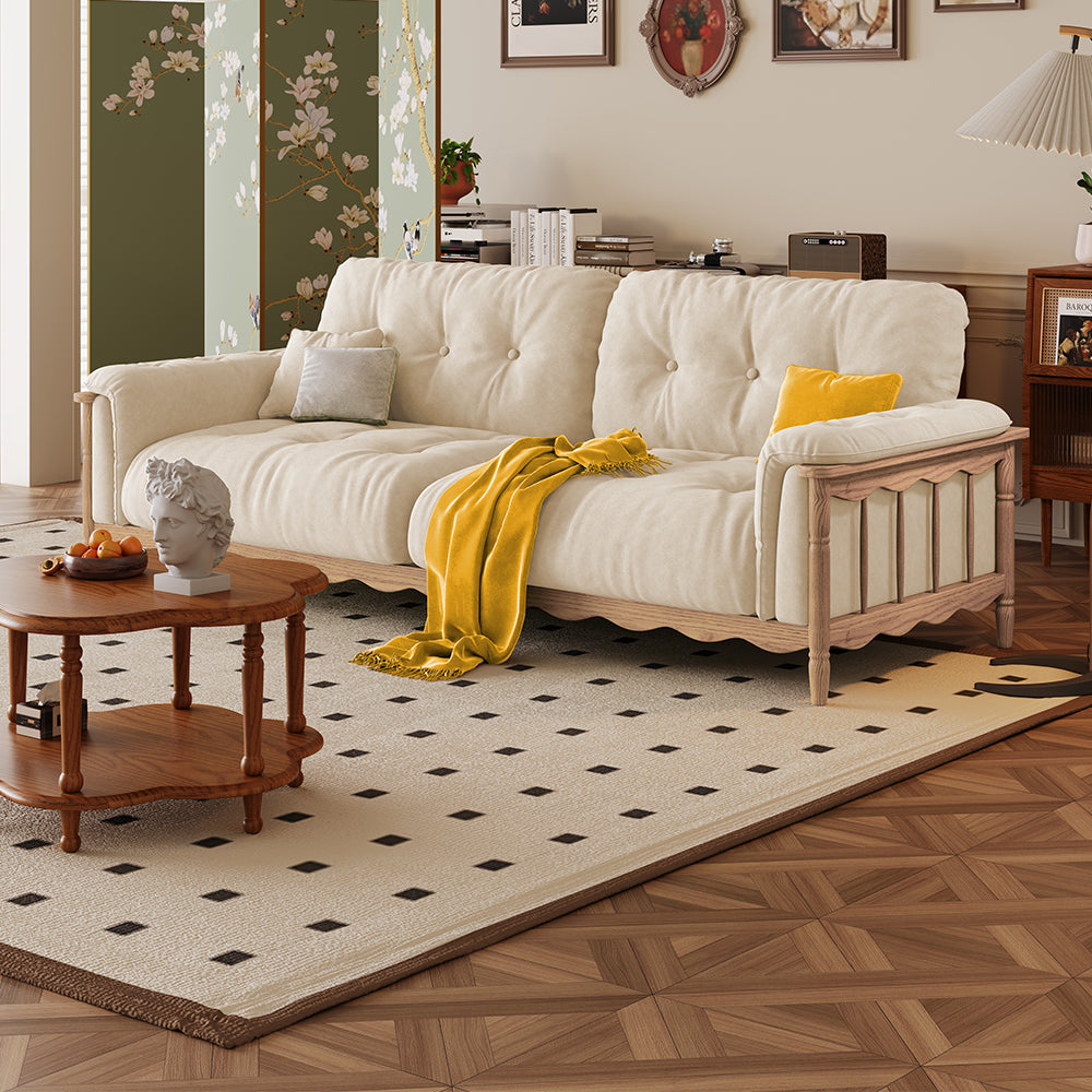 LIVARA 909 180-280cm Vintage Style Velvet Sofa 180-280cm With Cushions