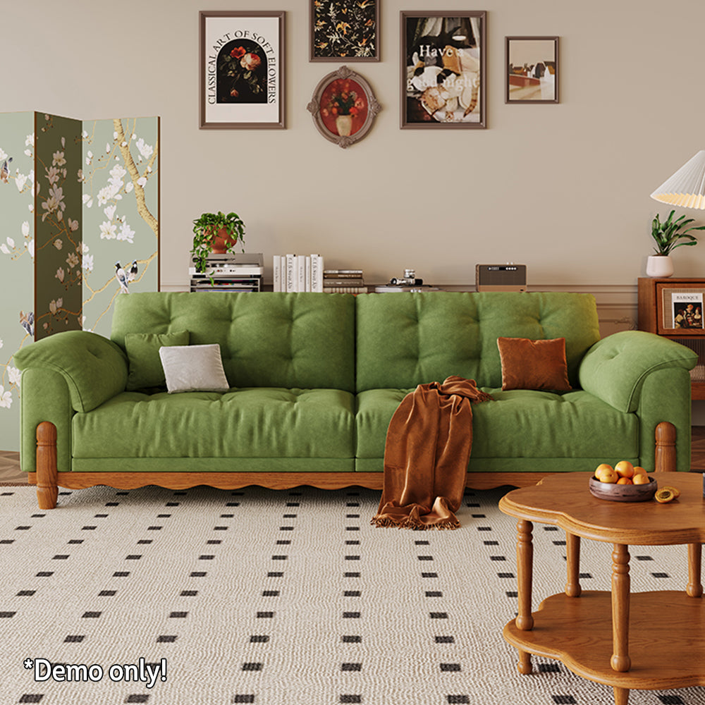 LIVARA 910 180/210/240/280cm Length Velvet Fabric Sofa Solid Wood Frame