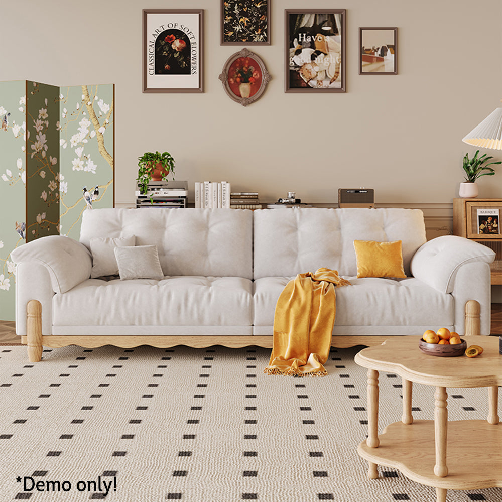 LIVARA 910 180/210/240/280cm Length Velvet Fabric Sofa Solid Wood Frame