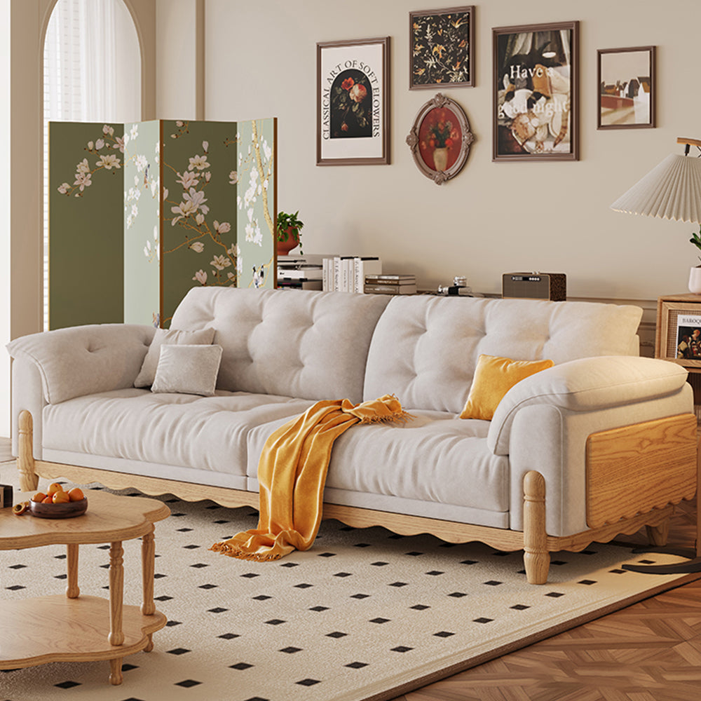 LIVARA 910 180/210/240/280cm Length Velvet Fabric Sofa Solid Wood Frame