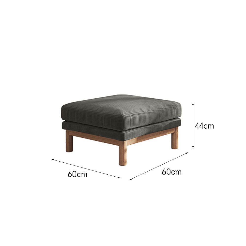 LIVARA HXSF01 Corduroy Fabric Sofa/Footstool Solid Wood Frame