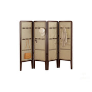 LIVARA Foldable 4-Panel Woven Rattan Bamboo Room Divider with Hooks High Model