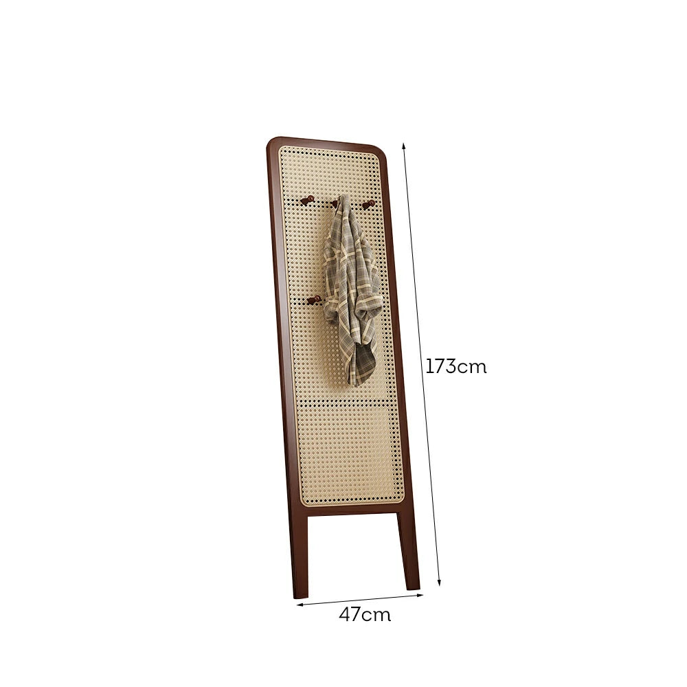 LIVARA Single Panel Freestanding Woven Rattan Bamboo Room Divider with Hooks