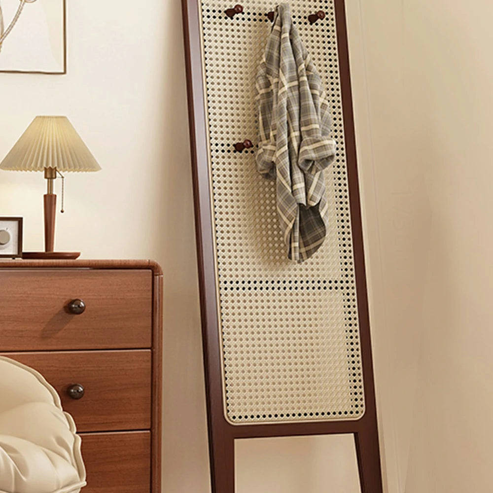 LIVARA Single Panel Freestanding Woven Rattan Bamboo Room Divider with Hooks