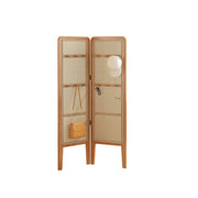 LIVARA Foldable 2-Panel Woven Rattan Bamboo Room Divider with Hooks High Model