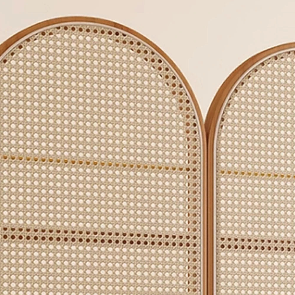 LIVARA Single Panel Freestanding Woven Rattan Bamboo Room Divider with Footed Base