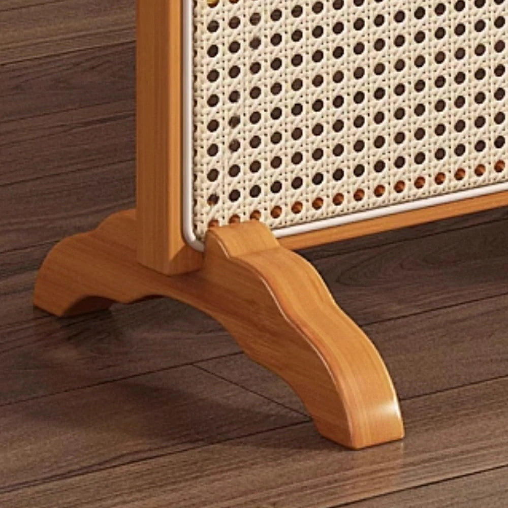 LIVARA Single Panel Freestanding Woven Rattan Bamboo Room Divider with Footed Base