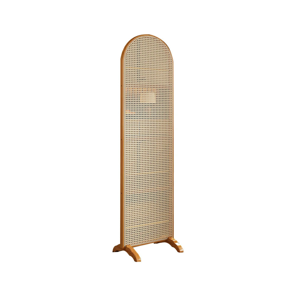 LIVARA Single Panel Freestanding Woven Rattan Bamboo Room Divider with Footed Base