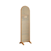 LIVARA Single Panel Freestanding Woven Rattan Bamboo Room Divider with Footed Base
