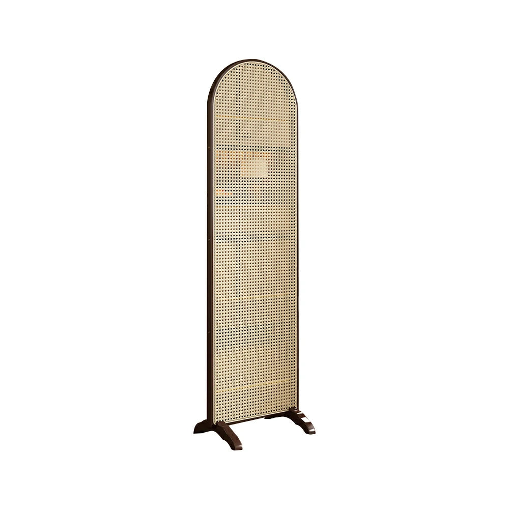 LIVARA Single Panel Freestanding Woven Rattan Bamboo Room Divider with Footed Base