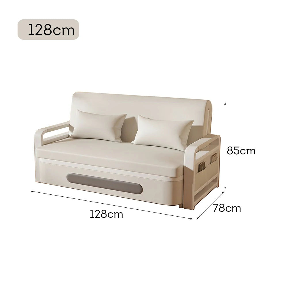 LIVARA 85/108/128/158cm Length Carbon Steel Frame Sofa Bed with Built-in Storage - Beige