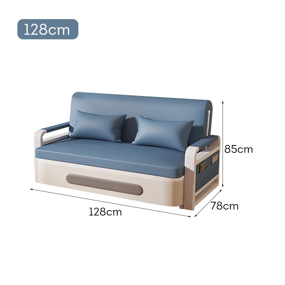 LIVARA 85/108/128/158cm Length Carbon Steel Frame Sofa Bed with Built-in Storage - Blue