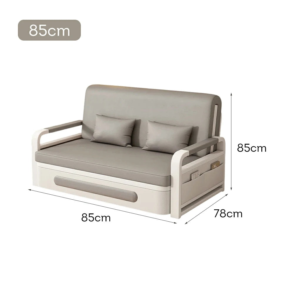 LIVARA 85/108/128/158cm Length Carbon Steel Frame Sofa Bed with Built-in Storage - Grey