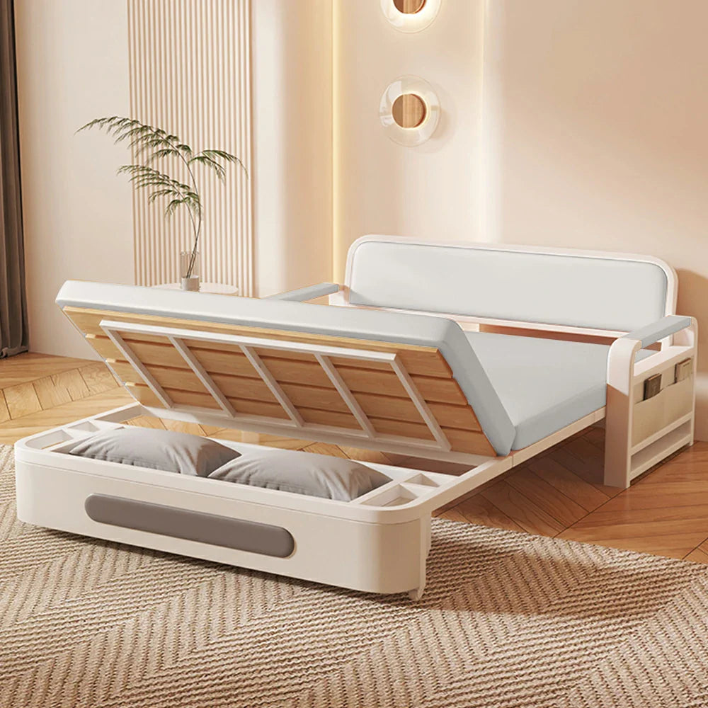 LIVARA 85/108/128/158cm Length Carbon Steel Frame Sofa Bed with Built-in Storage - Beige