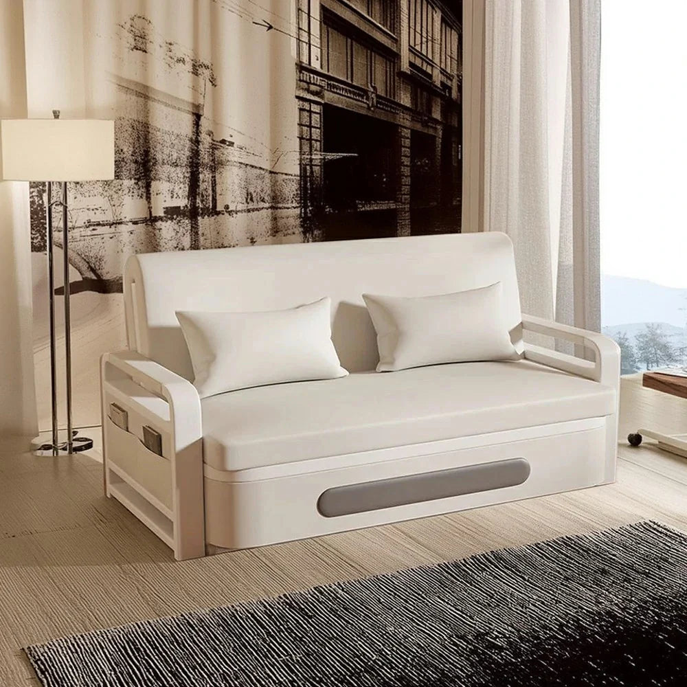 LIVARA 85/108/128/158cm Length Carbon Steel Frame Sofa Bed with Built-in Storage - Beige