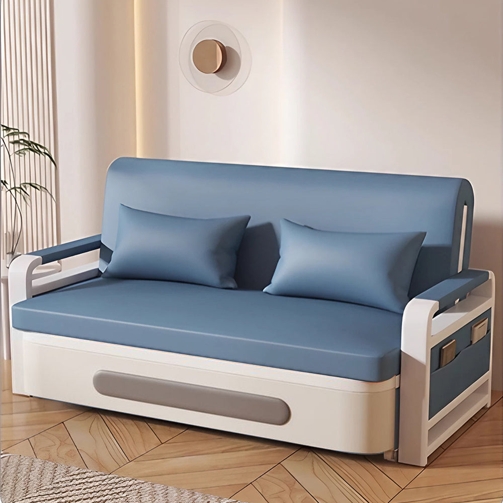 LIVARA 85/108/128/158cm Length Carbon Steel Frame Sofa Bed with Built-in Storage - Blue