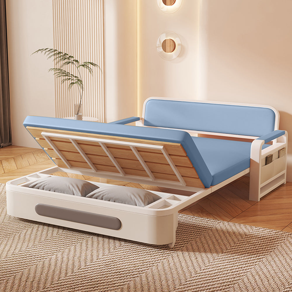 LIVARA 85/108/128/158cm Length Carbon Steel Frame Sofa Bed with Built-in Storage - Blue