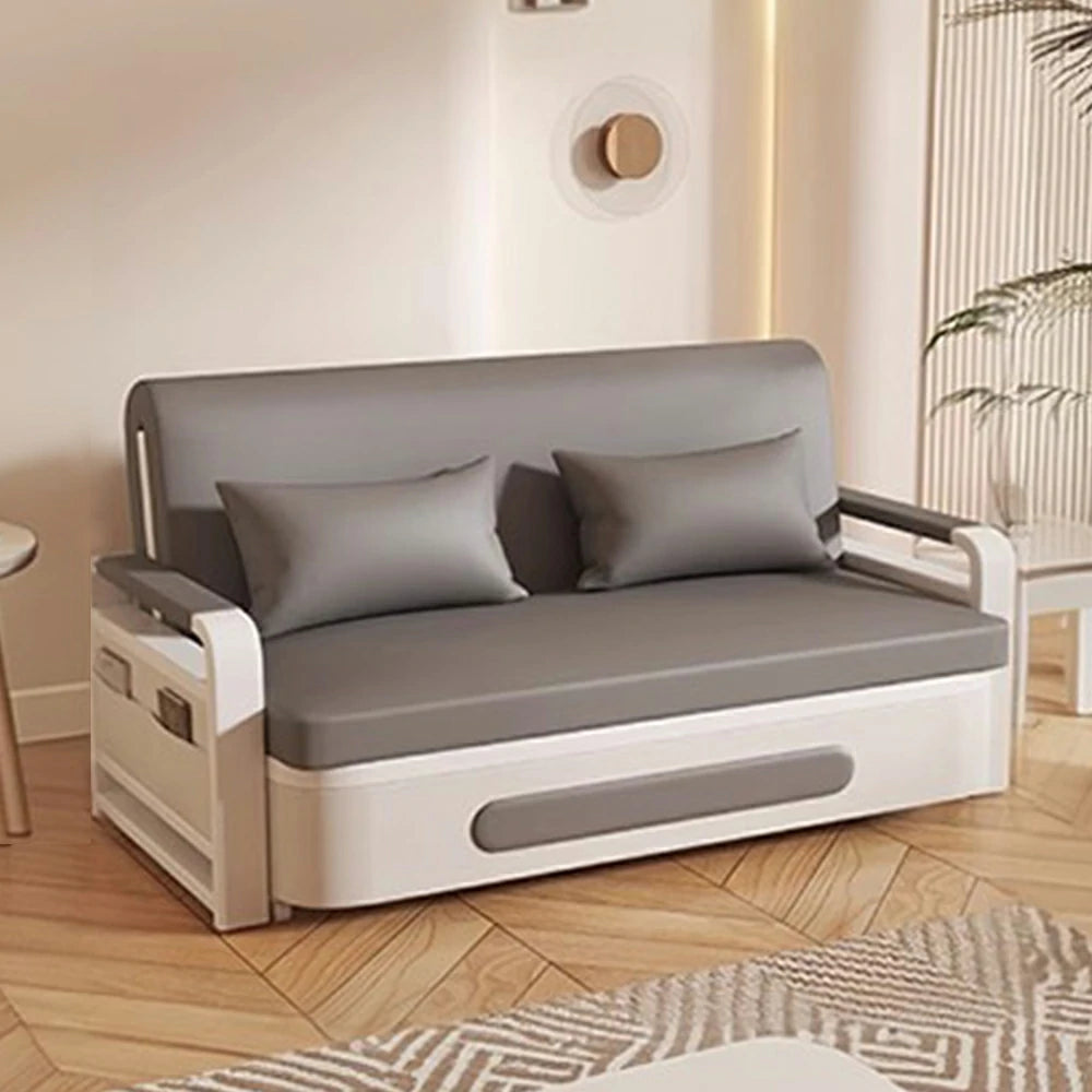 LIVARA 85/108/128/158cm Length Carbon Steel Frame Sofa Bed with Built-in Storage - Grey