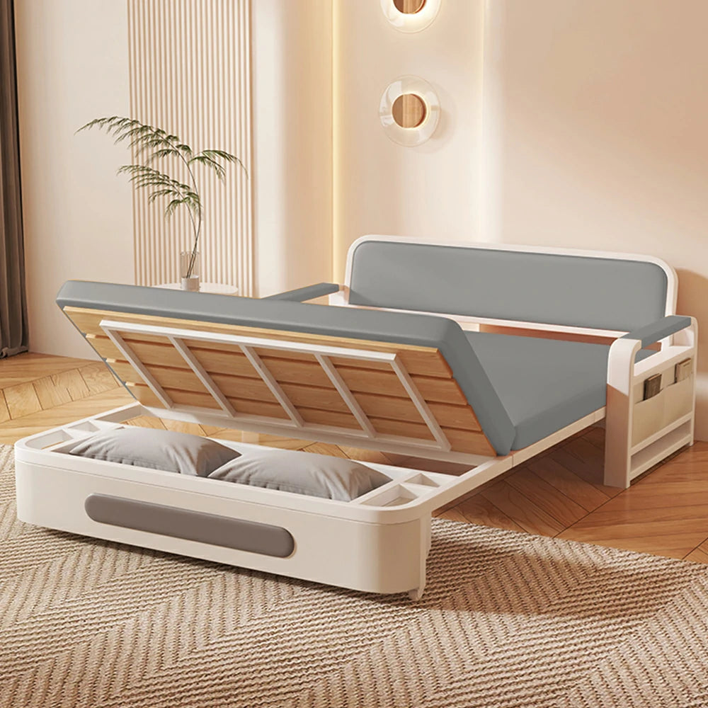 LIVARA 85/108/128/158cm Length Carbon Steel Frame Sofa Bed with Built-in Storage - Grey