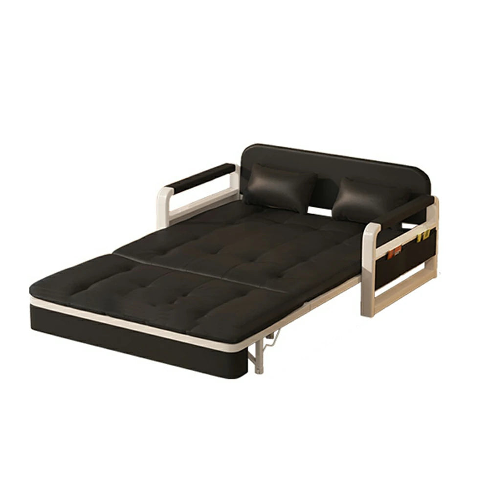 LIVARA 82/108/128/158cm Length Heavy-duty Steel Frame Sofa Bed with Built-in Storage  - Black