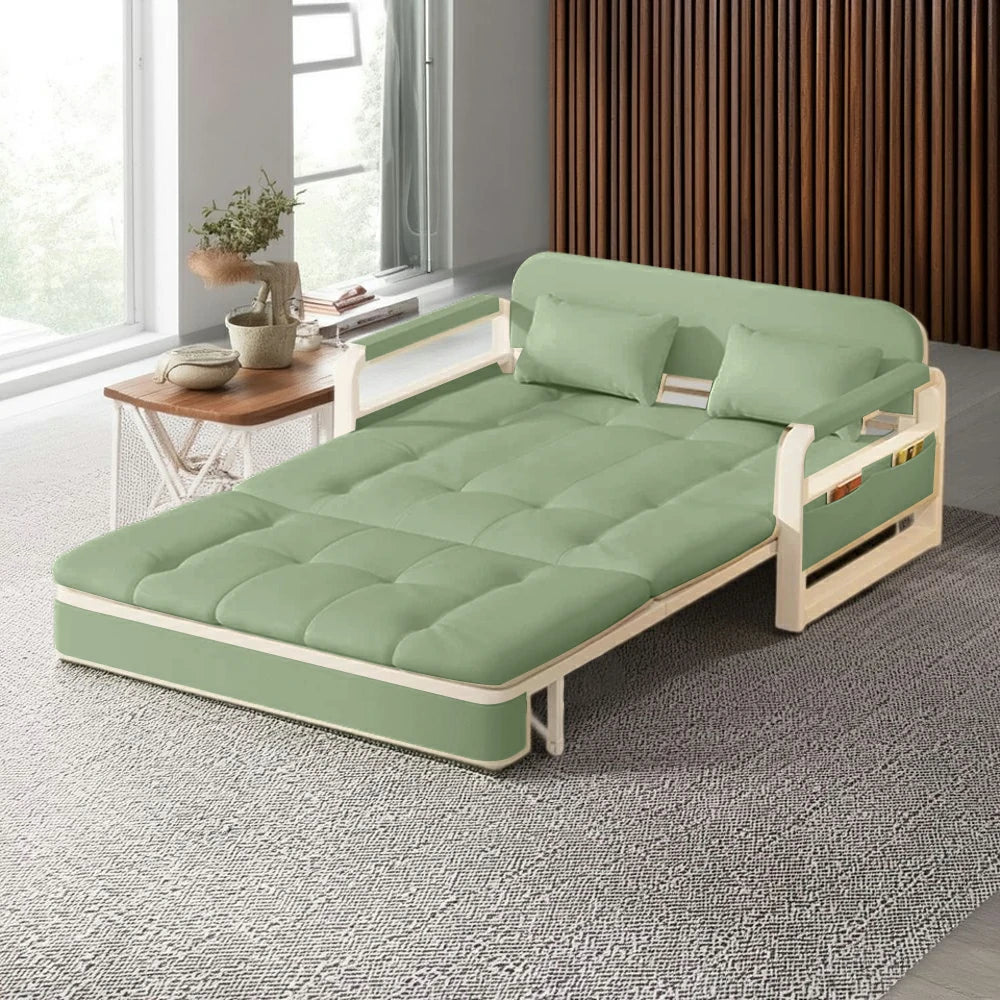 LIVARA 82/108/128/158cm Length Heavy-duty Steel Frame Sofa Bed with Built-in Storage  - Green
